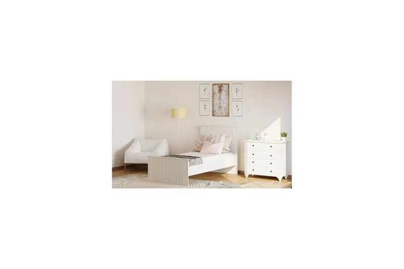 Zyras Sängram 90x190 cm - Matt Vit - Möbler - Sovrum - Sängram & sängstomme