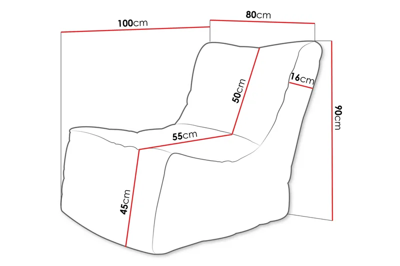 Afridi Sittsäck 80 cm 90x - Grå - Möbler - Spelrum - Sittsäckar