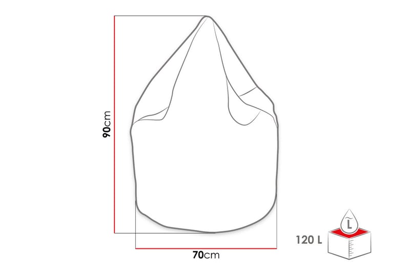 Buzzie Sittsäck 70 cm - Grå - Möbler - Spelrum - Sittsäckar