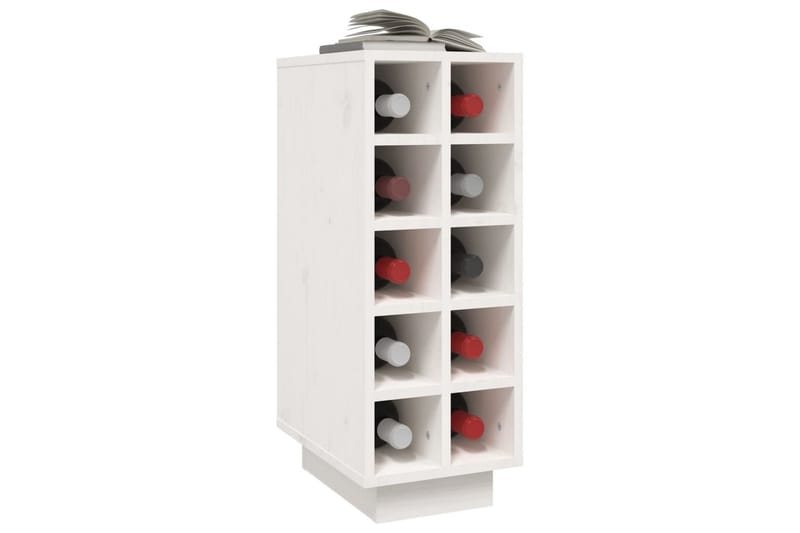 beBasic Vinskåp vit 23x34x61 cm massiv furu - Möbler - Spelrum - Dryckeskylar - Vinkyl & vinlagringsskåp