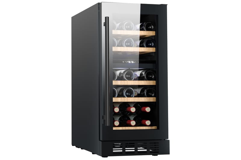 Inbyggbar vinkyl för 26 flaskor med LED-belysning