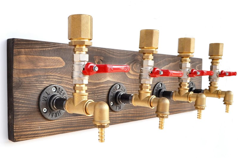ÖLTAPP 21x70 cm Valnöt/Guld - Möbler - Spelrum - Dryckeskylar - Öltapp & ölmaskiner