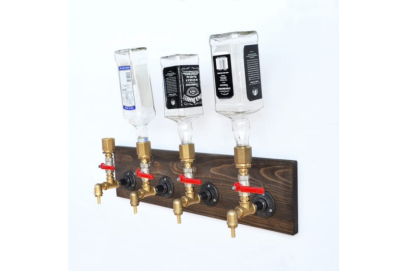 ÖLTAPP 21x70 cm Valnöt/Guld - Möbler - Spelrum - Dryckeskylar - Öltapp & ölmaskiner