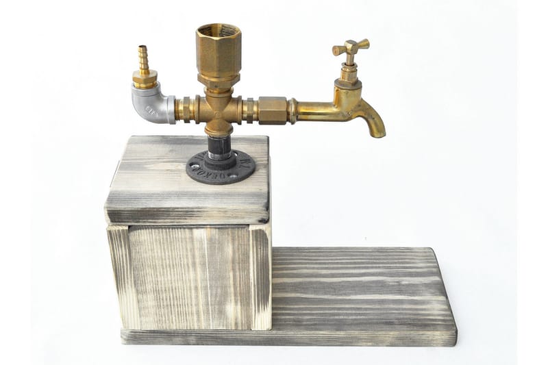 ÖLTAPP 30x32 cm Valnöt/Guld - Möbler - Spelrum - Dryckeskylar - Öltapp & ölmaskiner
