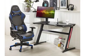 Darfur Gamingbord 120 cm med LED-belysning - Grå/Svart - Möbler - Spelrum - Gamingbord & datorbord
