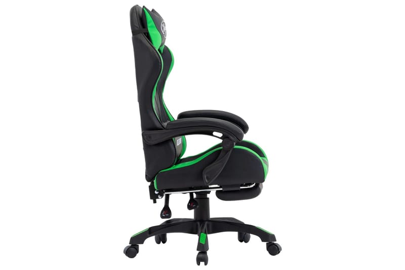 Gamingstol med fotstöd grön och svart konstläder - Grön - Möbler - Spelrum - Gamingstol