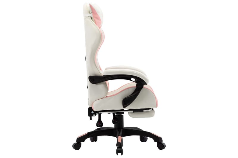 Gamingstol med fotstöd rosa och vit konstläder - Rosa - Möbler - Spelrum - Gamingstol
