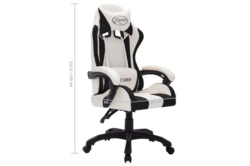 Gamingstol med RGB LED-lampor vit och svart konstläder - Flerfärgad - Möbler - Spelrum - Gamingstol