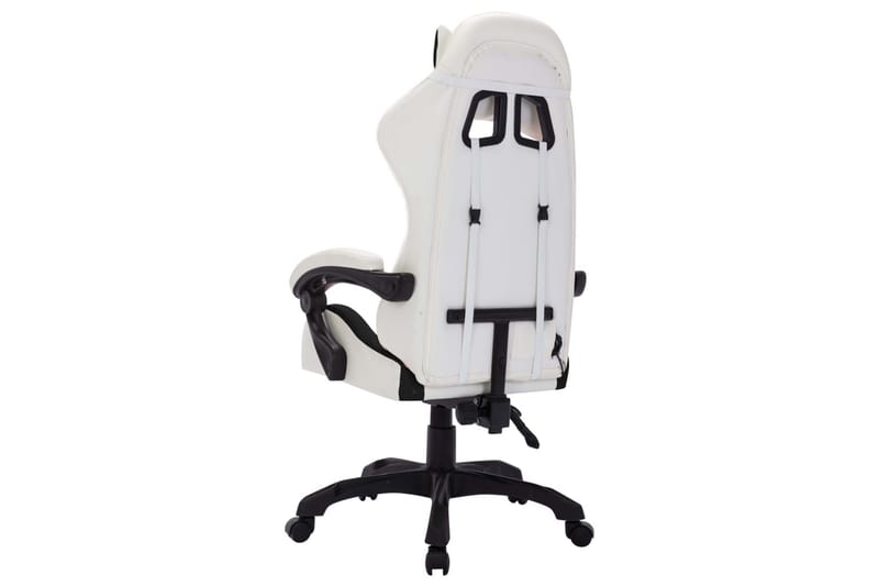 Gamingstol med RGB LED-lampor vit och svart konstläder - Flerfärgad - Gamingstol