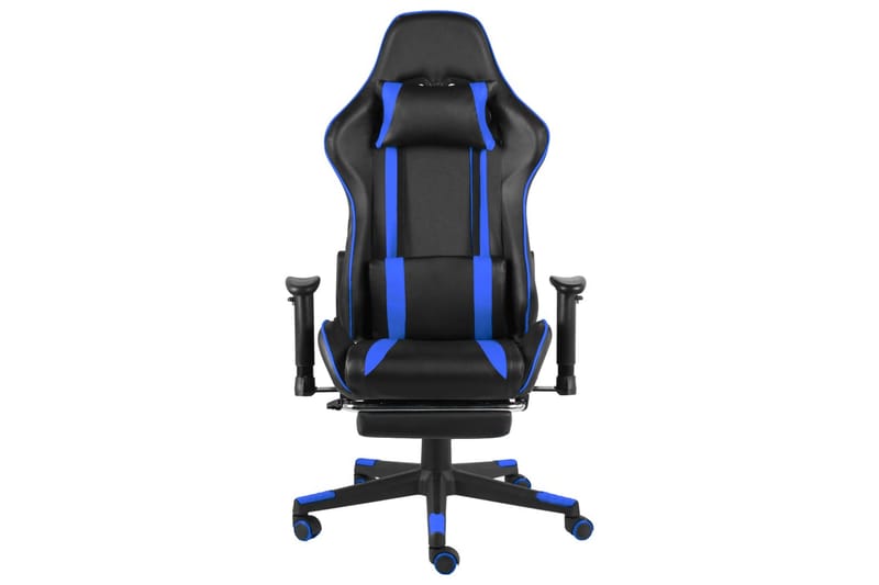 Snurrbar gamingstol med fotstöd blå PVC - Blå - Möbler - Spelrum - Gamingstol