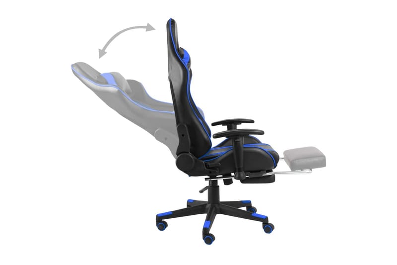 Snurrbar gamingstol med fotstöd blå PVC - Blå - Möbler - Spelrum - Gamingstol