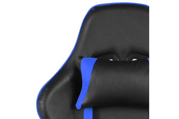 Snurrbar gamingstol med fotstöd blå PVC - Möbler - Furniturebox