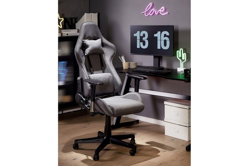 Gamingstol Warrior Grå/svart - Grå/svart - Möbler - Spelrum - Gamingstol