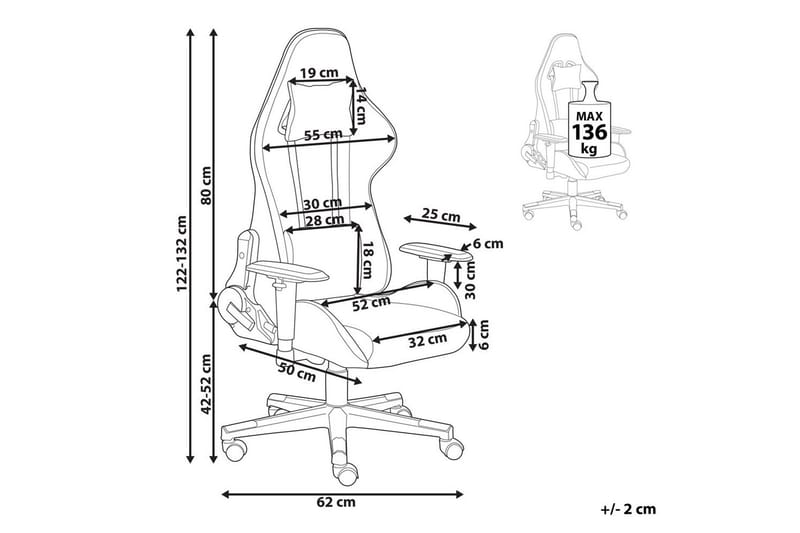 Gamingstol Warrior Grå/svart - Grå/svart - Möbler - Spelrum - Gamingstol