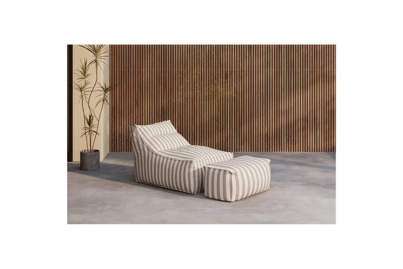 Loungestol Redang med fotpall - Vit/ Beige - Möbler - Spelrum - Sittsäckar
