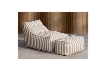 Loungestol Redang med fotpall - Vit/ Beige - Möbler - Spelrum - Sittsäckar