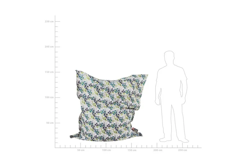 Sittsäck Fuzzy Flerfärgad, vit, blå, grön, grå, 140x180x20 cm - Flerfärgad, vit, blå, grön, grå, 140x180x20 cm - Möbler - Spelrum - Sittsäckar