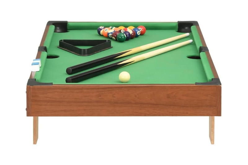 Biljardbord mini 3 feet 92x52x19 cm brun och grön - Brun - Möbler - Spelrum - Spelbord
