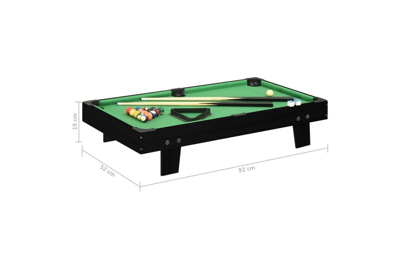 Biljardbord mini 3 feet 92x52x19 cm svart och grön - Svart - Möbler - Spelrum - Spelbord