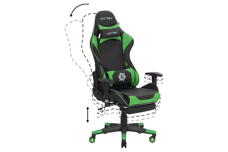 Gamingstol Victory Svart/Grön - Svart/Grön - Möbler - Spelrum - Spelbord