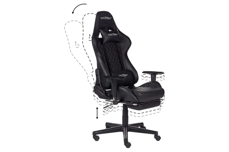 Gamingstol Victory Svart/Vit - Svart/Vit - Möbler - Spelrum - Spelbord