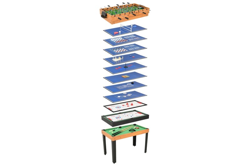 Multi-spelbord 15-i-1 121x61x82 cm lönn - Brun - Spelbord - Multi spelbord & kombibord
