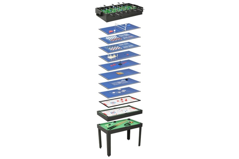 Multi-spelbord 15-i-1 121x61x82 cm svart - Svart - Spelbord - Multi spelbord & kombibord