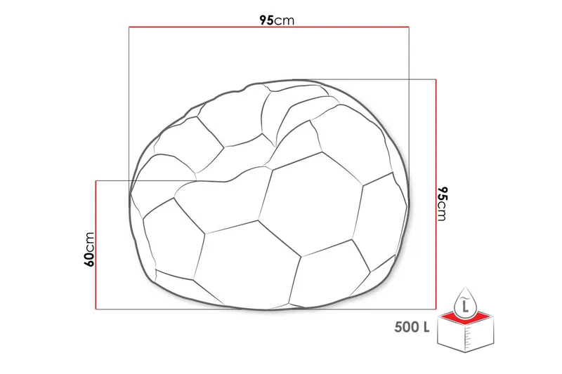 Svalliden Sittsäck 95 cm - Vit/Svart - Möbler - Spelrum - Sittsäckar