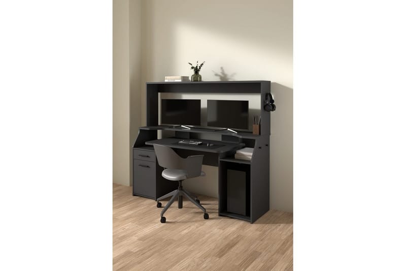 Taketo Gamingbord 171x62 cm - Mörkgrå - Möbler - Spelrum - Gamingbord & datorbord