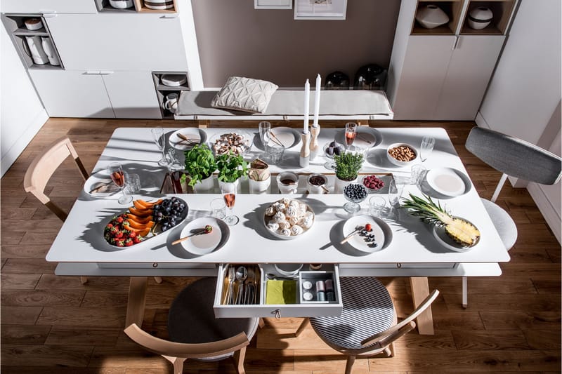 4YOU Låda till bord Vit/Trä/Natur - Möbler - Tillbehör & accessoarer - Bordstillbehör