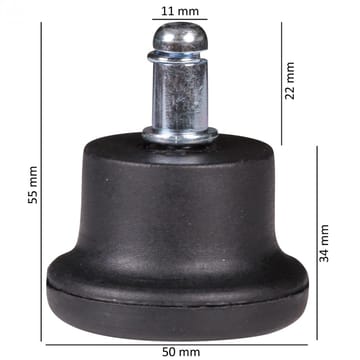 Aleri Kontorstillbehör golvglidfötter, 50 mm - svart och silver - Möbler - Tillbehör & accessoarer - Tillbehör stolar