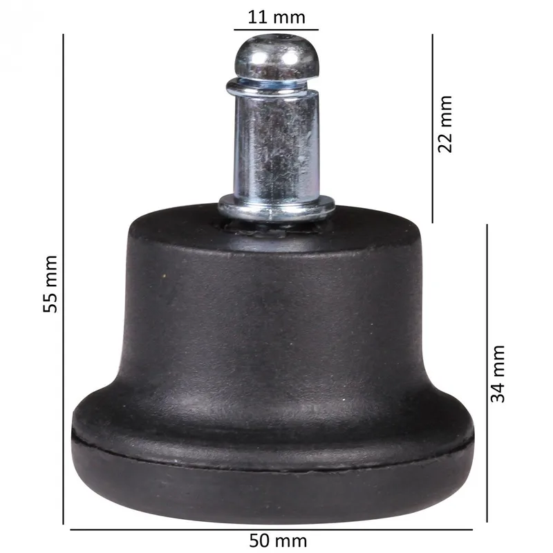 Aleri Kontorstillbehör golvglidfötter, 50 mm - svart och silver - Möbler - Tillbehör & accessoarer - Tillbehör stolar