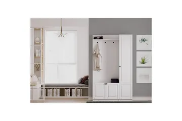 Alvric Hatthylla 120 cm - Matt Vit - Möbler - Hall & entré - Möbelset för hall & entré
