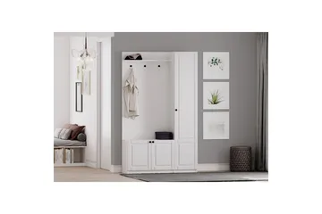 Alvric Hatthylla 120 cm - Matt Vit - Möbler - Hall & entré - Möbelset för hall & entré