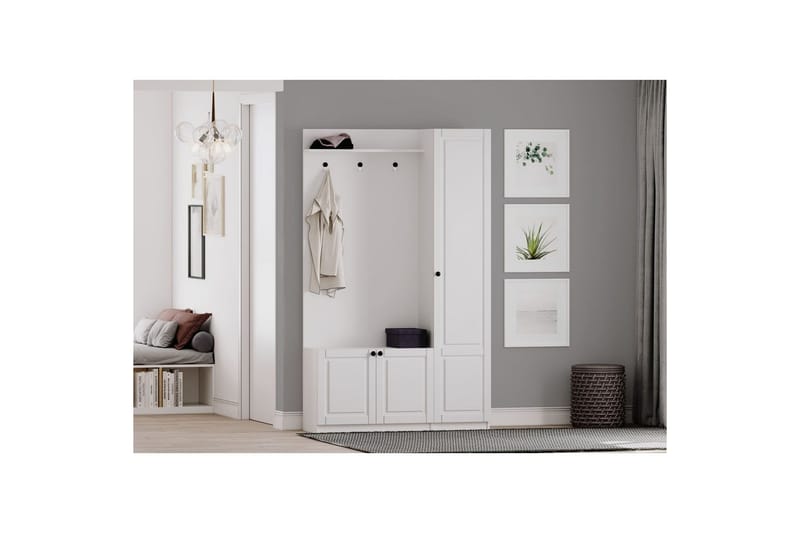 Alvric Hatthylla 120 cm - Matt Vit - Möbler - Tillbehör & accessoarer - Bordstillbehör