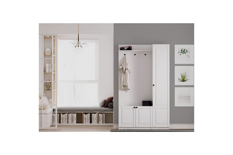 Alvric Hatthylla 120 cm - Matt Vit - Möbler - Tillbehör & accessoarer - Bordstillbehör