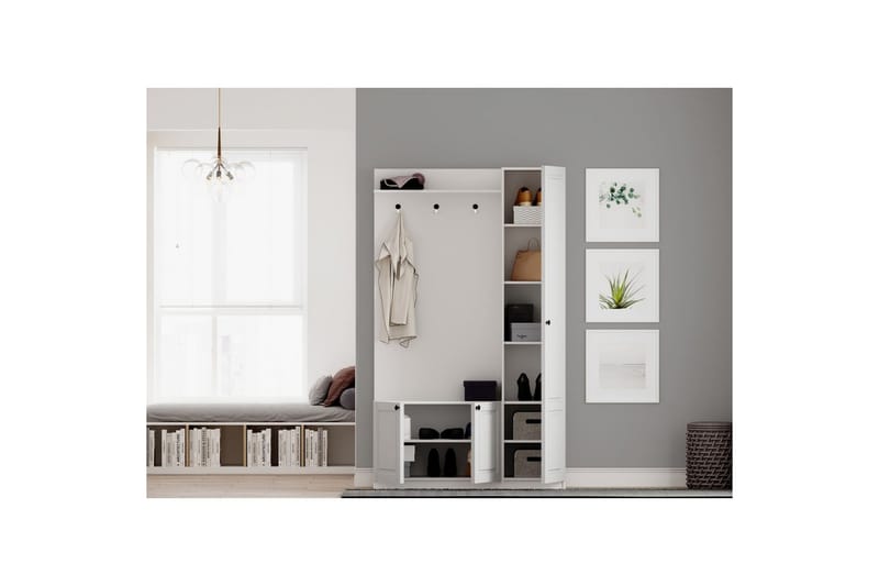 Alvric Hatthylla 120 cm - Matt Vit - Möbler - Tillbehör & accessoarer - Bordstillbehör