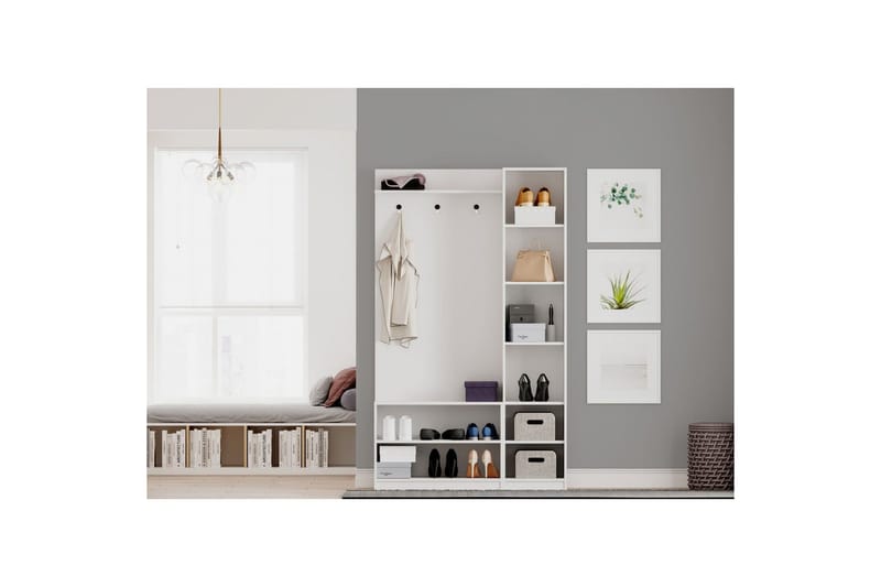 Alvric Hatthylla 120 cm - Matt Vit - Möbler - Tillbehör & accessoarer - Bordstillbehör