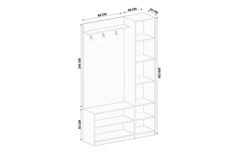 Alvric Hatthylla 120 cm - Matt Vit - Möbler - Hall & entré - Möbelset för hall & entré