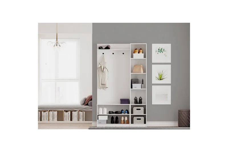 Alvric Hatthylla 120 cm - Matt Vit - Möbler - Tillbehör & accessoarer - Bordstillbehör