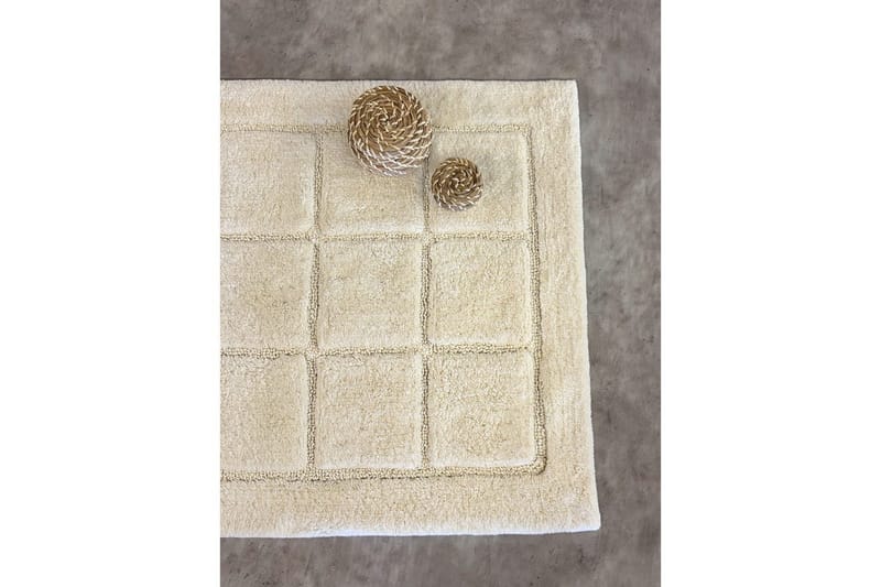 Badrumsmatta Square - 50x80 cm, Creme - Möbler - Tillbehör & accessoarer - Badrumstillbehör