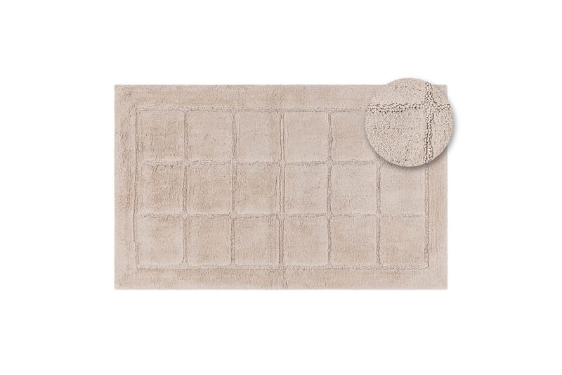 Badrumsmatta Square - 50x80 cm, Nature - Möbler - Tillbehör & accessoarer - Badrumstillbehör
