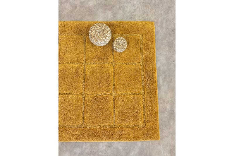 Badrumsmatta Square - 50x80 cm, Yellow - Möbler - Tillbehör & accessoarer - Badrumstillbehör