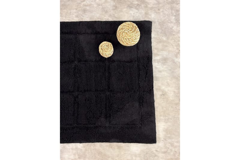 Badrumsmatta Square - 70x120 cm, Black - Möbler - Tillbehör & accessoarer - Badrumstillbehör