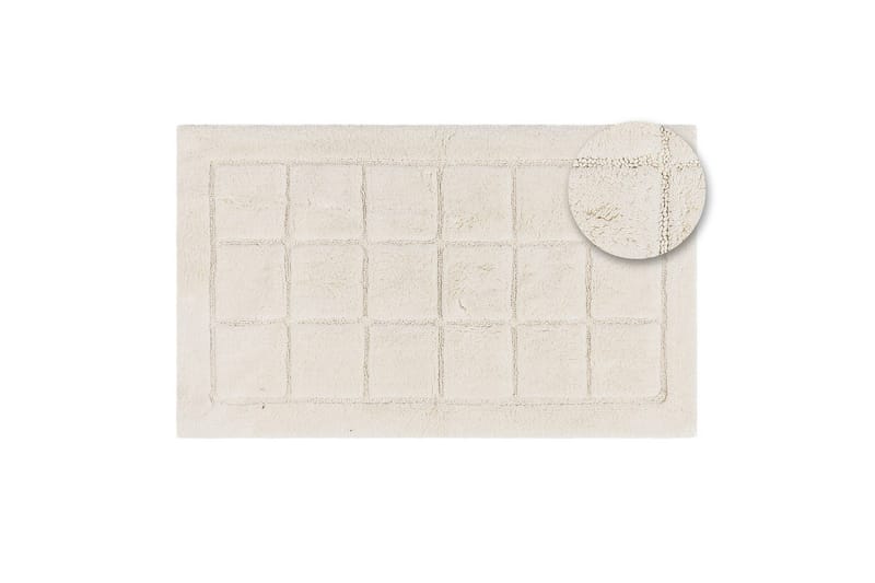 Badrumsmatta Square - 70x120 cm, Creme - Möbler - Tillbehör & accessoarer - Badrumstillbehör