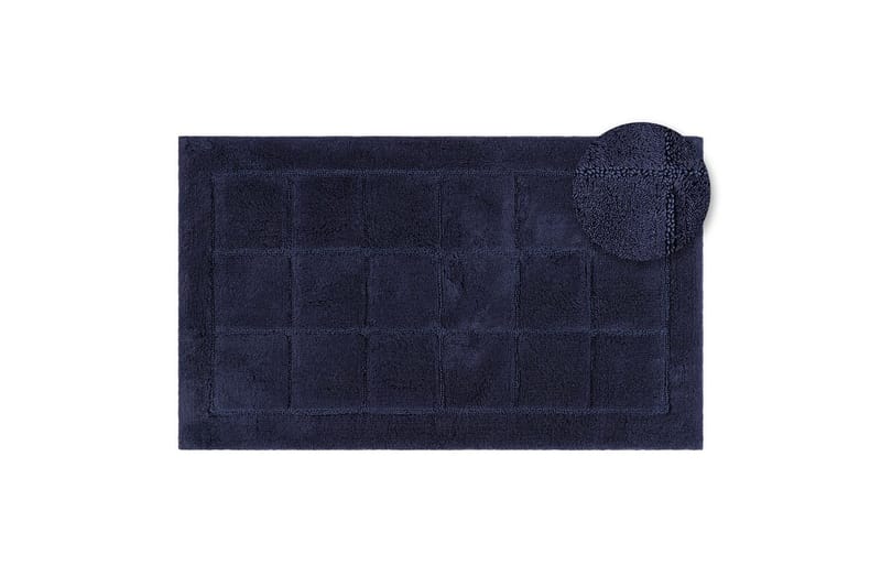 Badrumsmatta Square - 70x120 cm, Navy Blue - Möbler - Tillbehör & accessoarer - Badrumstillbehör