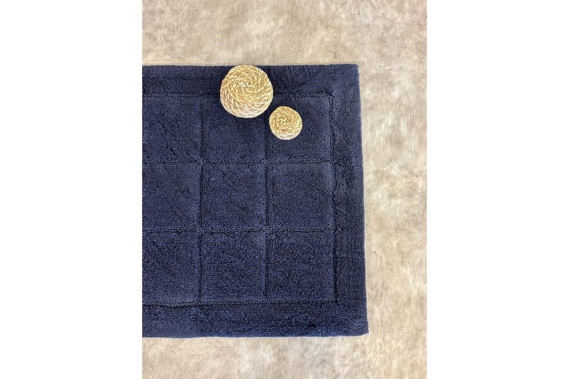 Badrumsmatta Square - 70x120 cm, Navy Blue - Möbler - Tillbehör & accessoarer - Badrumstillbehör