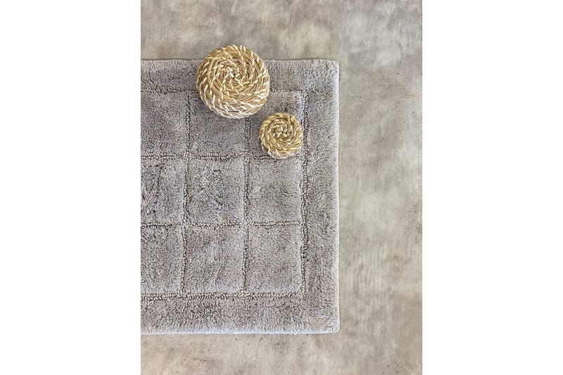 Badrumsmatta Square - 70x120 cm, Silver - Möbler - Tillbehör & accessoarer - Badrumstillbehör