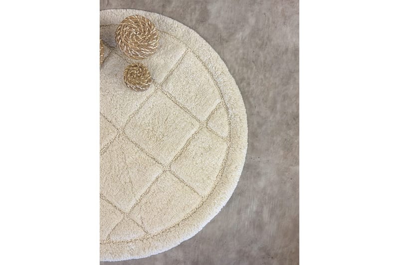 Badrumsmatta Square - 80x80 cm, Creme - Möbler - Tillbehör & accessoarer - Badrumstillbehör