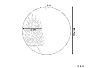Cherilus Spegel Rund 57 cm - Guld - Möbler - Tillbehör & accessoarer - Badrumstillbehör
